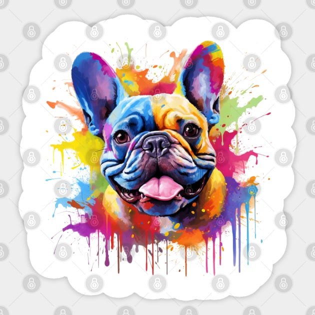 French bulldog Art Sticker by CunninghamWatercolors